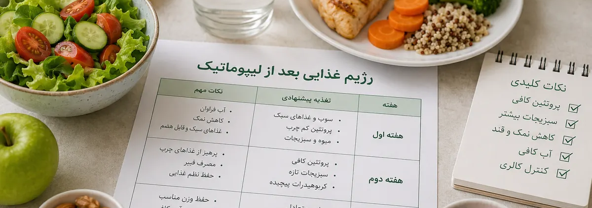 رژیم غذایی بعد از لیپوماتیک شکم و پهلو
