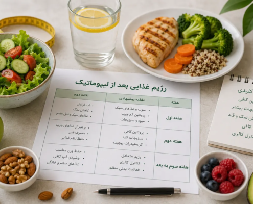 رژیم غذایی بعد از لیپوماتیک شکم و پهلو